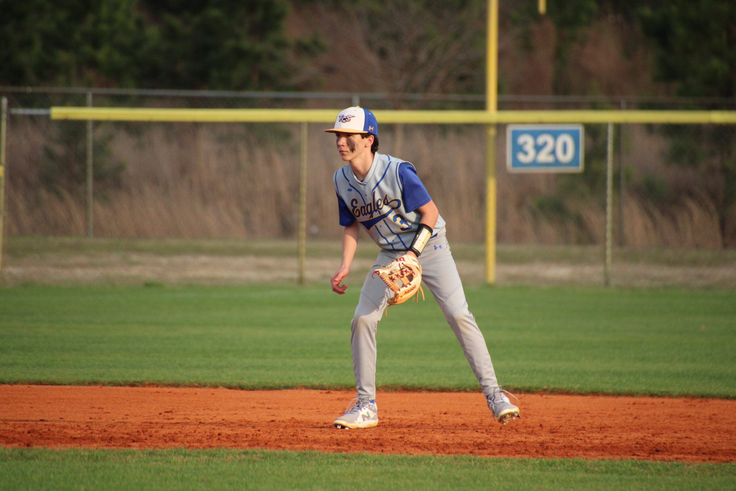 Baseball player waiting to catch a ball at Florence Christian School